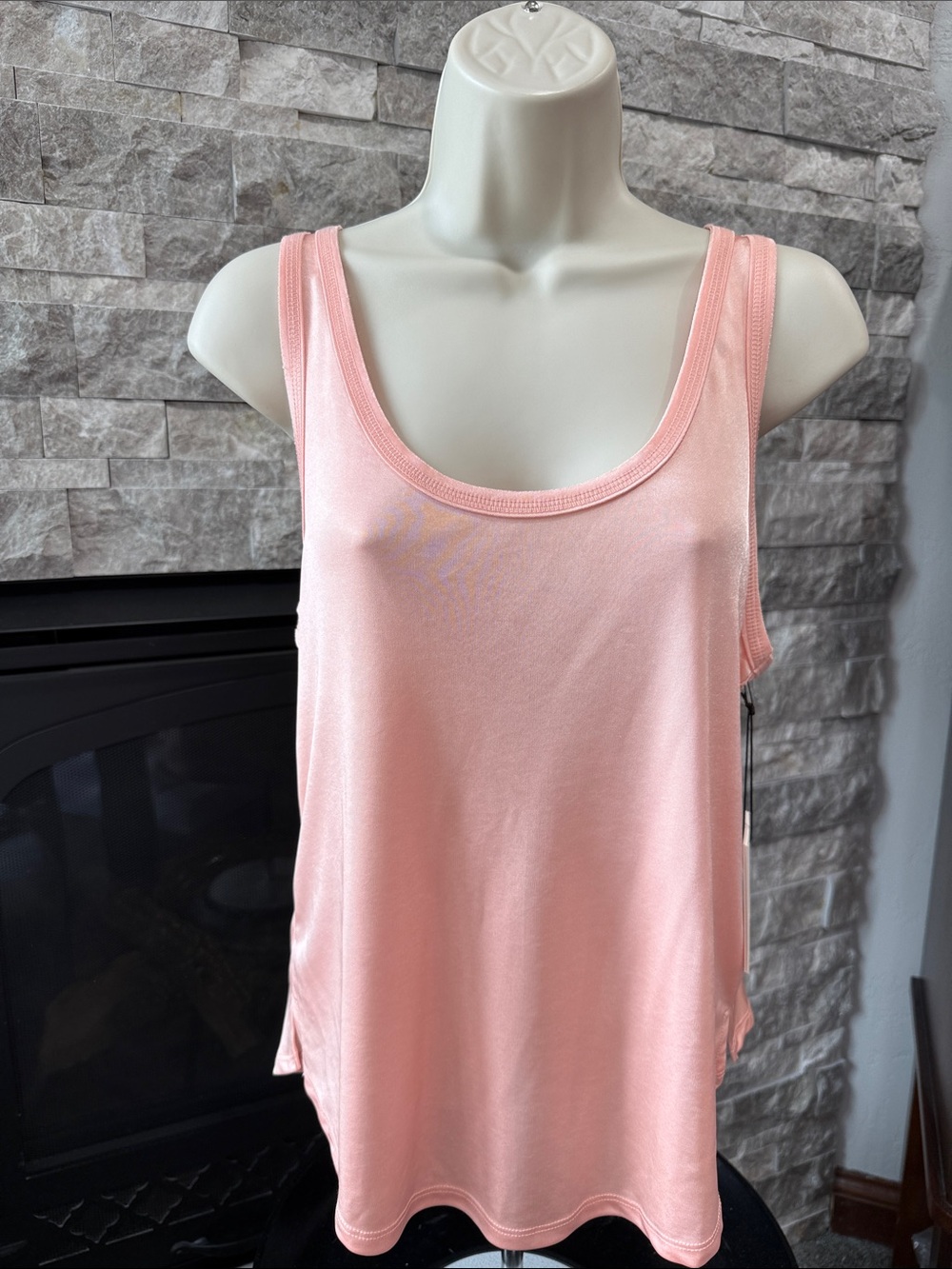 Something Navy Shiny Peach Tank Top